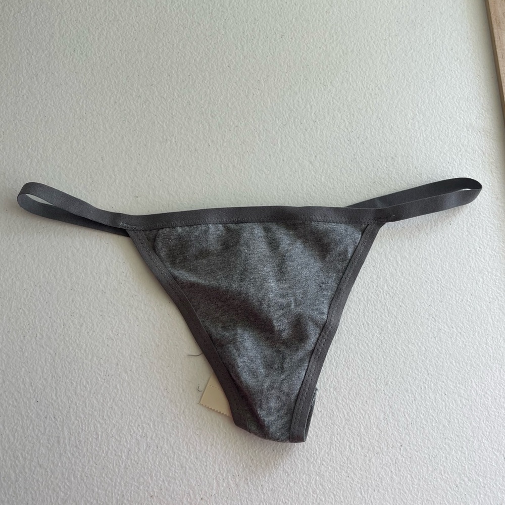 Aerie nwt gray cotton thong underwear panties